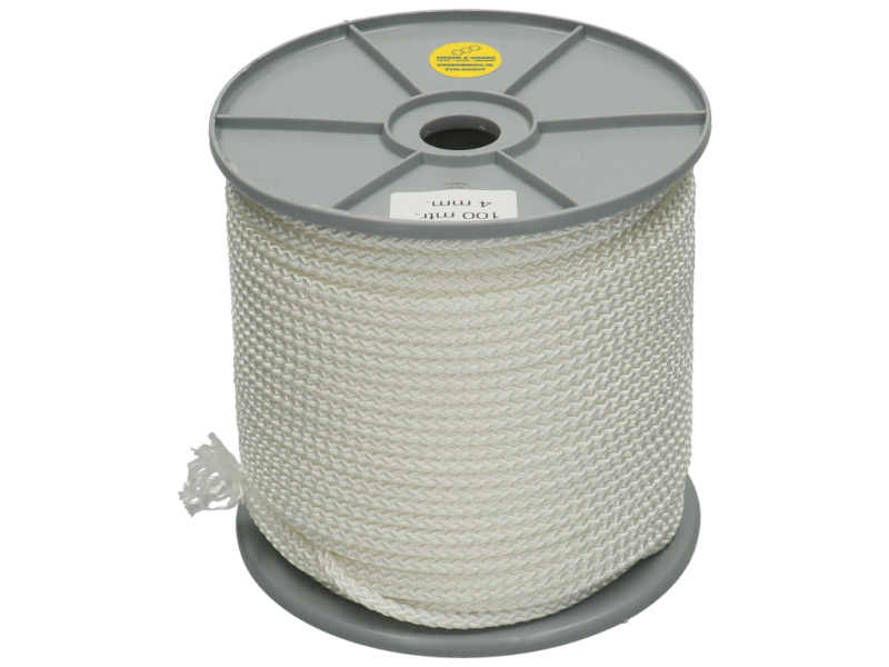 Koord gevlochten per rol 100 m x 4 mm