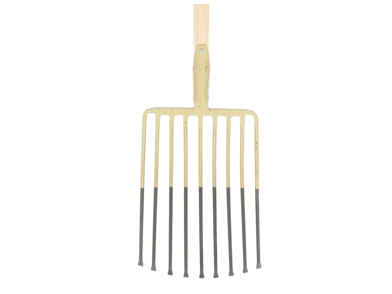 Riek met steel 95 cm 9-tands puinvork vierkant