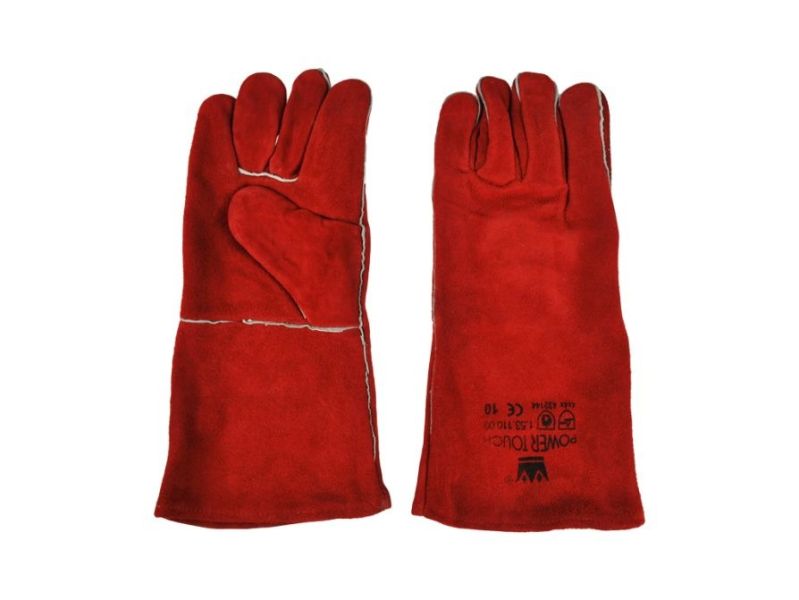 Lashandschoen splitleder rood