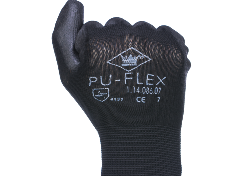 Handschoen PU-flex nylon zwart Cat.2 maat 6/XS