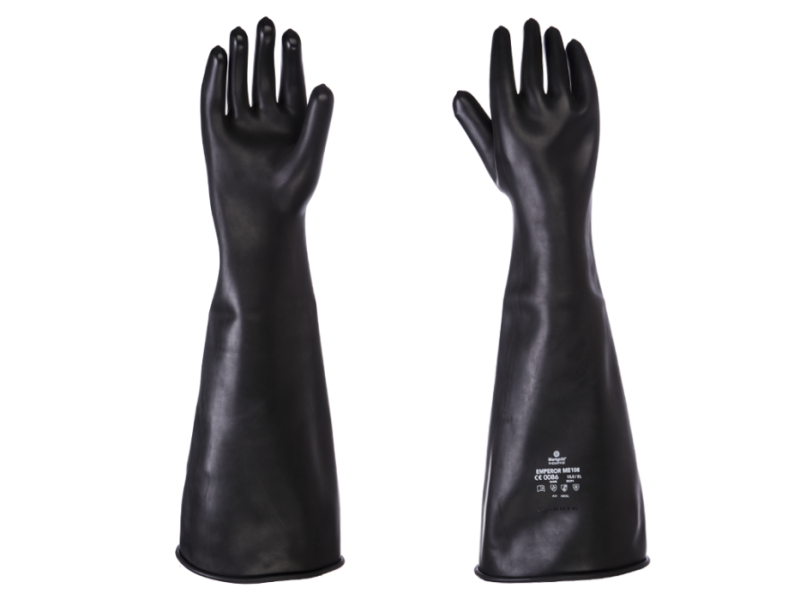 Handschoen riool zwart rubber 61 cm