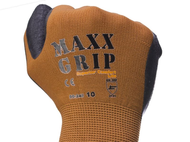 Handschoen Maxx Grip lite bruin/zwart maat 10/XL
