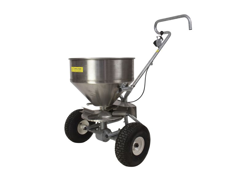 Zoutstrooier metaal RVS bak/gegalvaniseerd onderstel 32 L