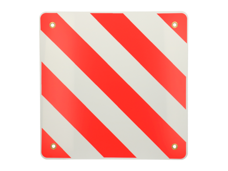 Ladingplaat alu 50x50 cm rood/wit fluoriserend
