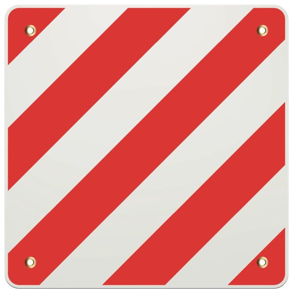 Ladingplaat alu 50x50 cm rood/wit fluoriserend
