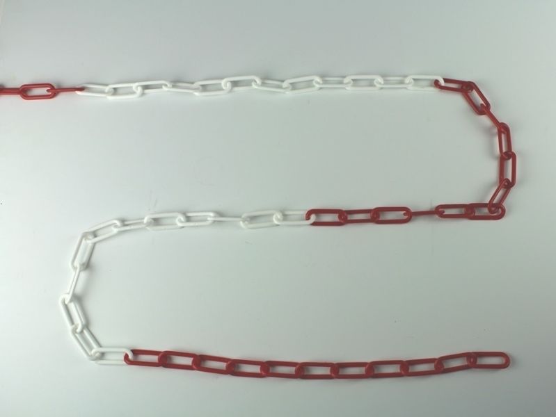 Afzetketting pvc rood/wit 6 mm per 30 meter