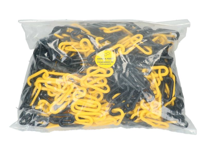 Afzetketting pvc geel/zwart 6 mm per 25 meter
