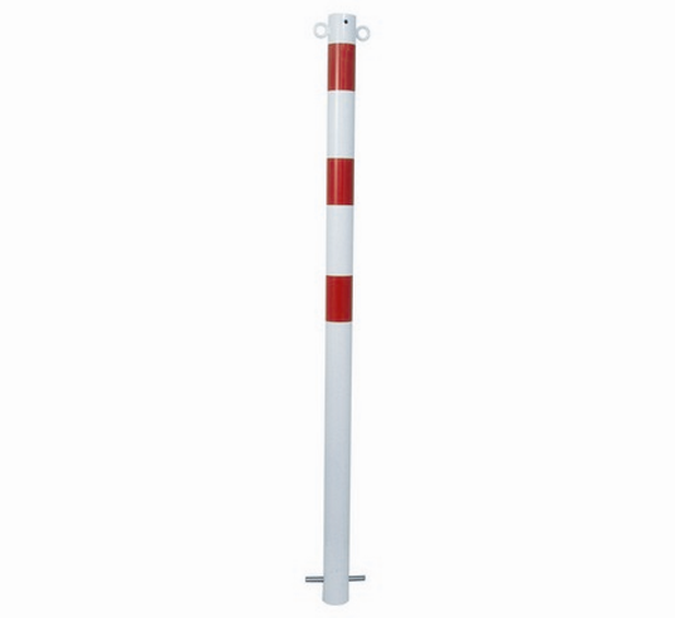 Afzetpaal rood/wit 130 cm Ø 60 mm voorzien van 2 ogen