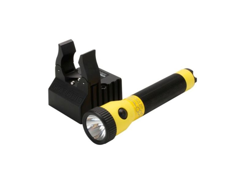 Handlamp Stinger kunststof geel oplader 12 V en 230 V