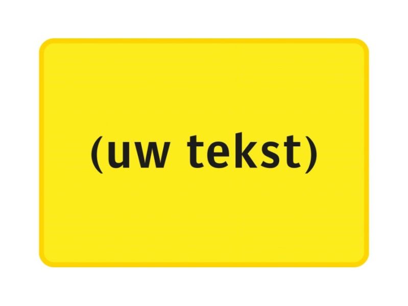 Tekstbord a/r3/dor 130x90 cm geel