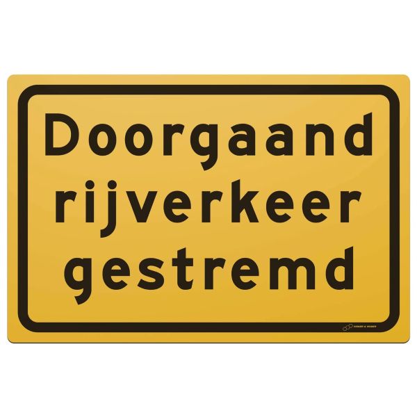 Tekstbord pvc/lak/vlak 60x40cm DRG Doorgaand rijverkeer gestremd