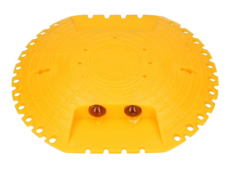 Wegpunaise kunststof geel met reflector-ogen