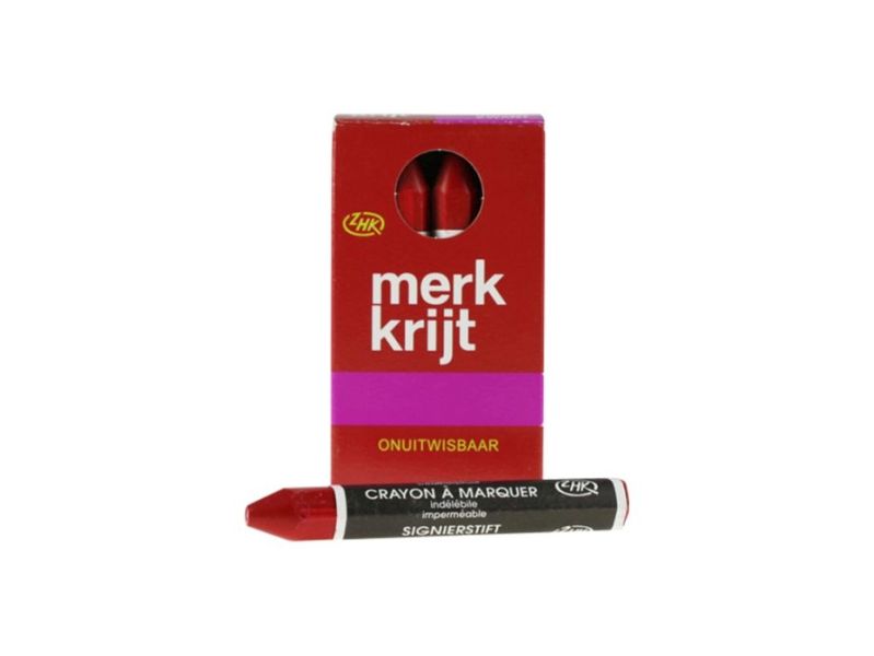 Wegenkrijt zeskant rood per 12 stuks