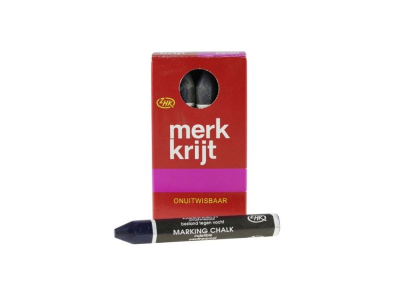 Wegenkrijt zeskant blauw per 12 stuks