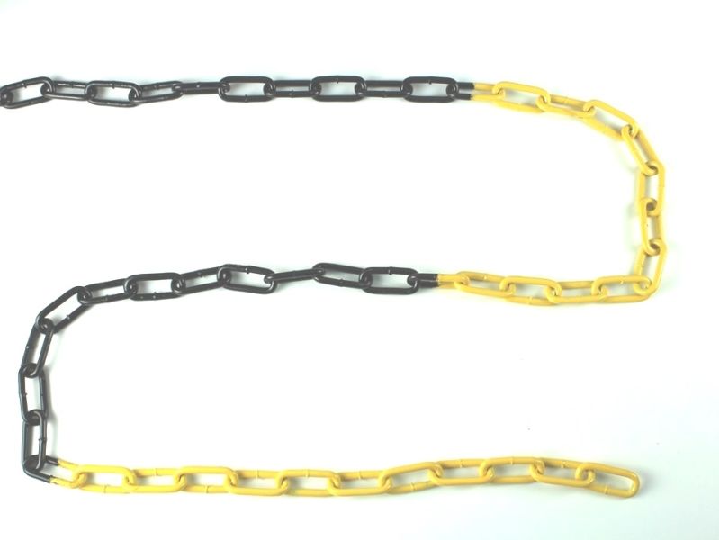 Afzetketting staal geel/zwart 6 mm per meter