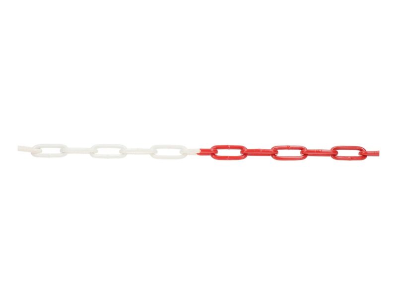Afzetketting staal rood/wit 6 mm per meter