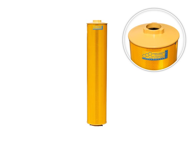 Verkeerszuil BB22 r3 geel koker inclusief kappen