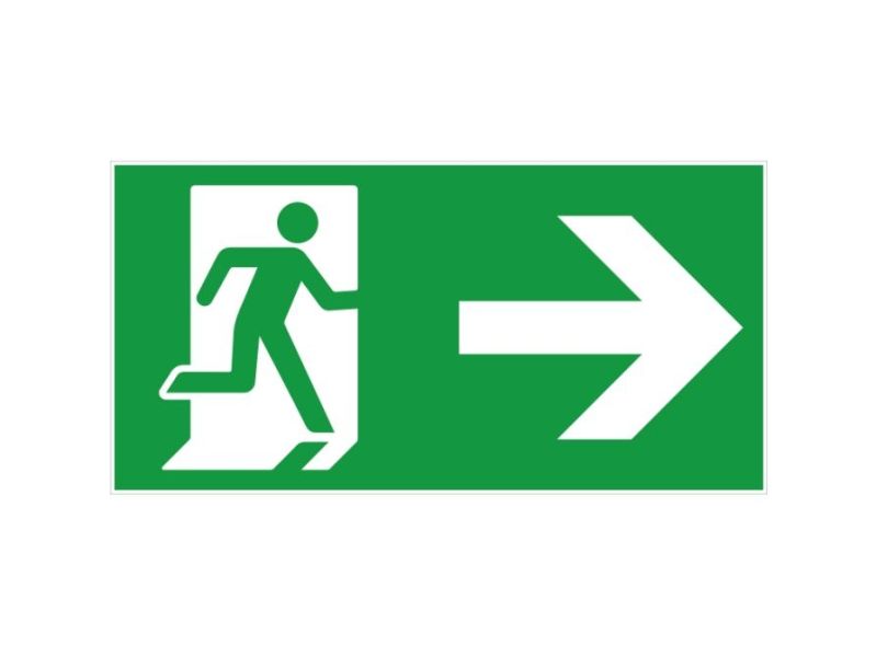 Pictogramsticker 30x15 cm Model: vluchtweg rechts