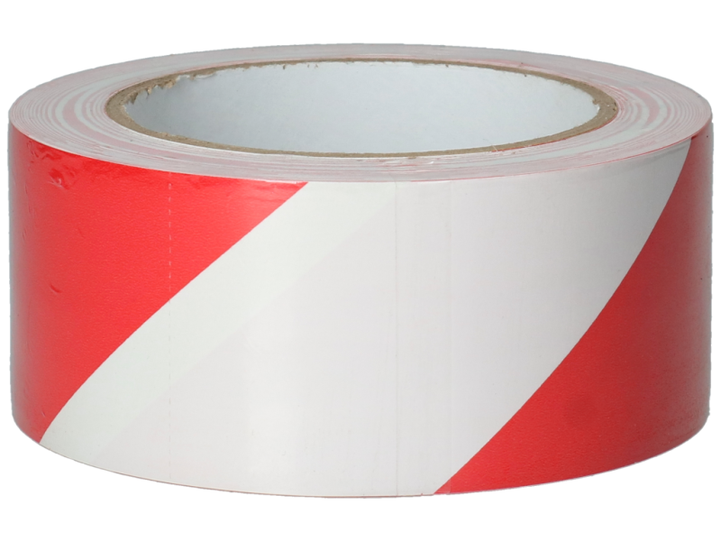 Plakband breedte 5 cm lengte 33 m rood/wit