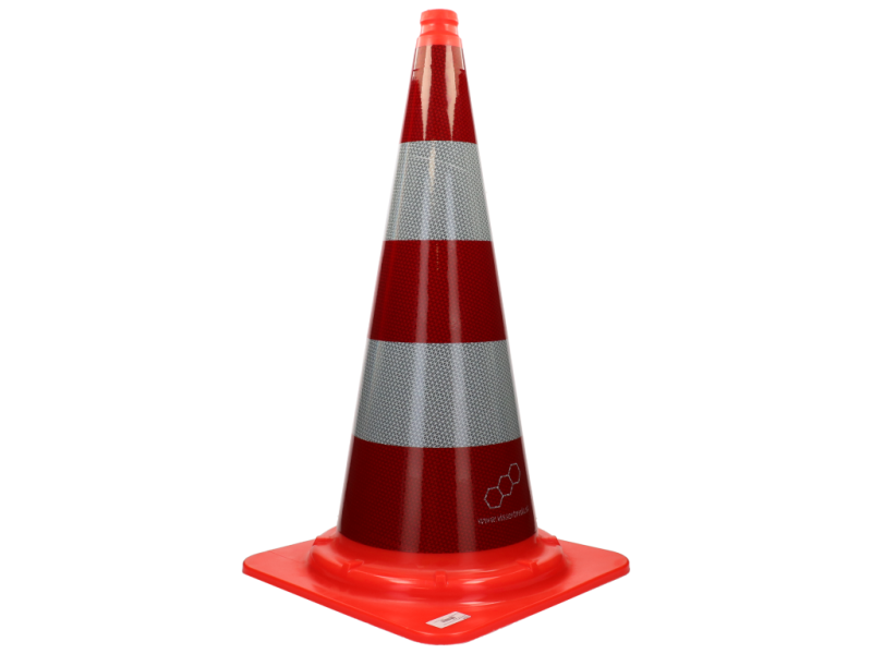 Verkeerskegel rood / wit kl III RWS Molan uit een geheel 75 cm