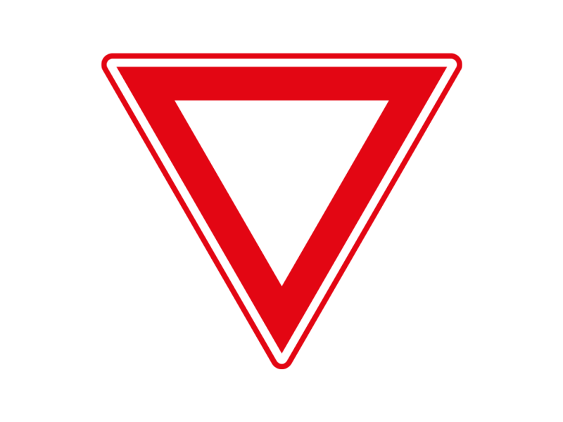 Verkeersbord a/r3/vlak ▲-70 cm model: B06