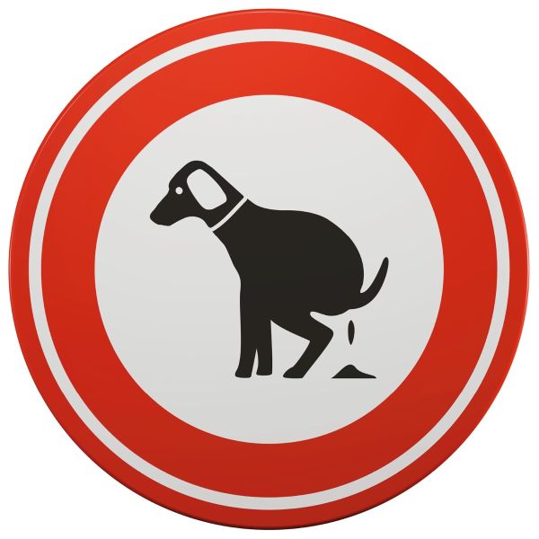 Verkeersbord | Model poepende hond | Lak | DOR | Ø40 cm