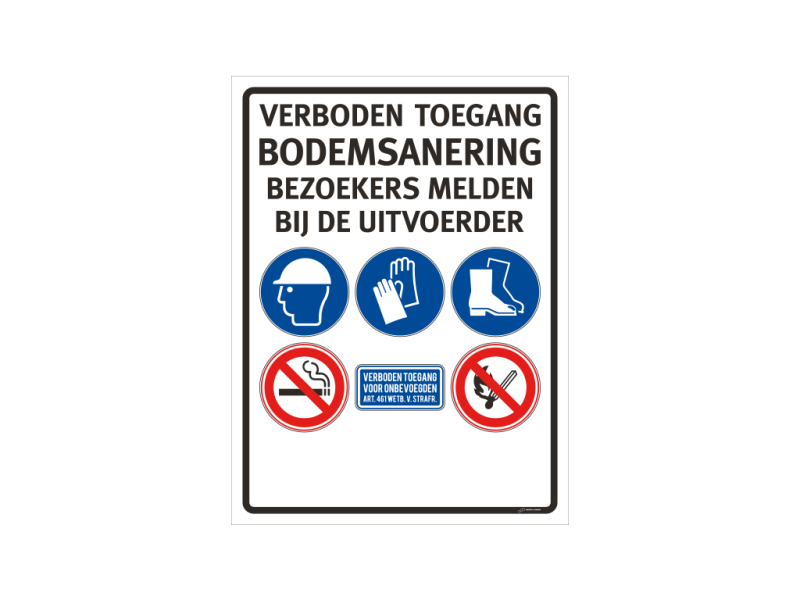 BODEMSANERING-Bord alubond/lak/vlak 75x100 cm