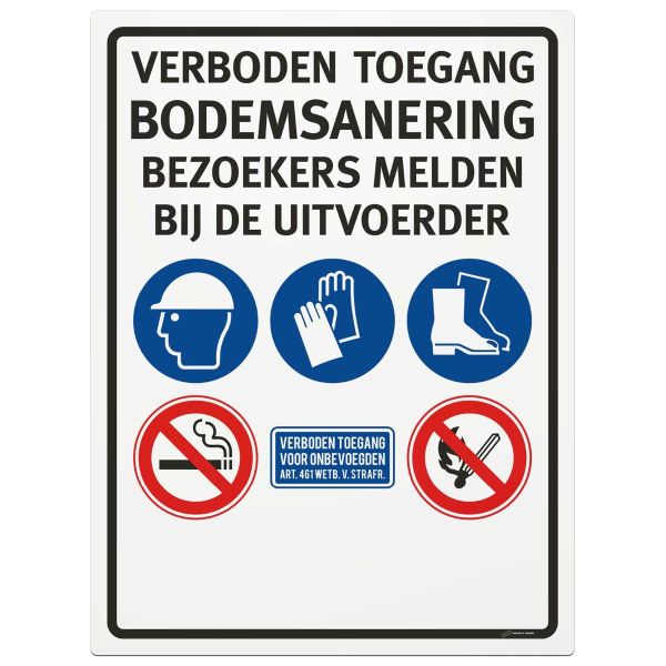BODEMSANERING-Bord alubond/lak/vlak 75x100 cm