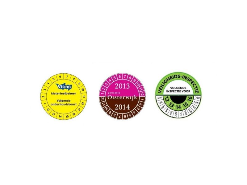 Keuringsstickers met eigen logo