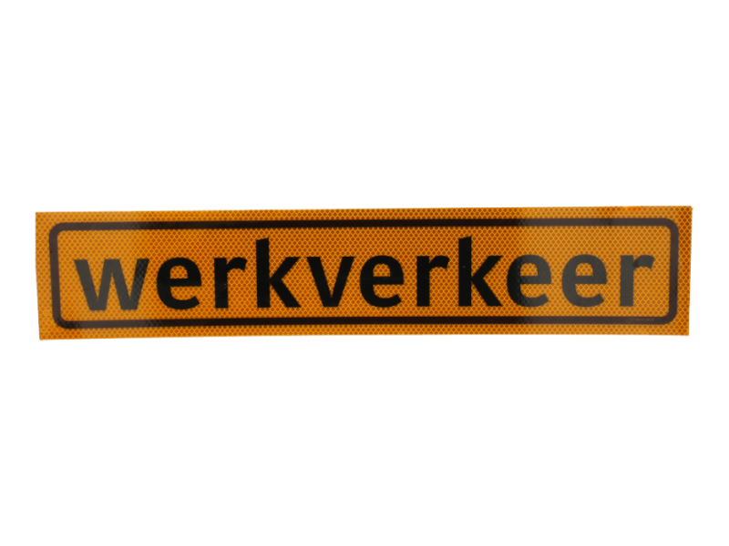 Tekstmagneetplaat WERKVERKEER r3 60x12 cm geel/zwart