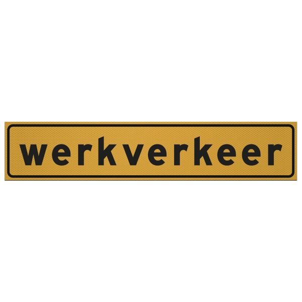 Sticker WERKVERKEER 150x30 cm r3 geel/zwart