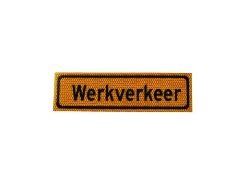 Sticker WERKVERKEER 150x30 cm r3 geel/zwart