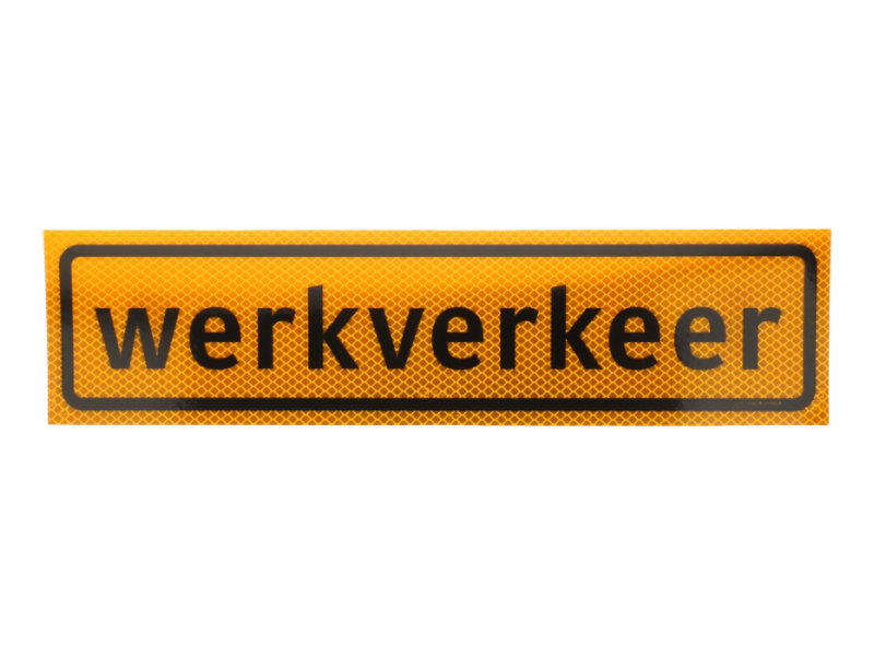 Sticker WERKVERKEER r3 geel/zwart