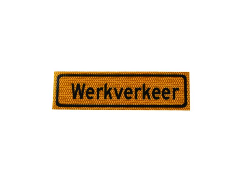 Sticker WERKVERKEER 28x8 cm r3 geel/zwart