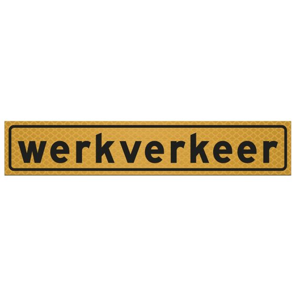 Sticker WERKVERKEER 53x10 cm r3 geel/zwart