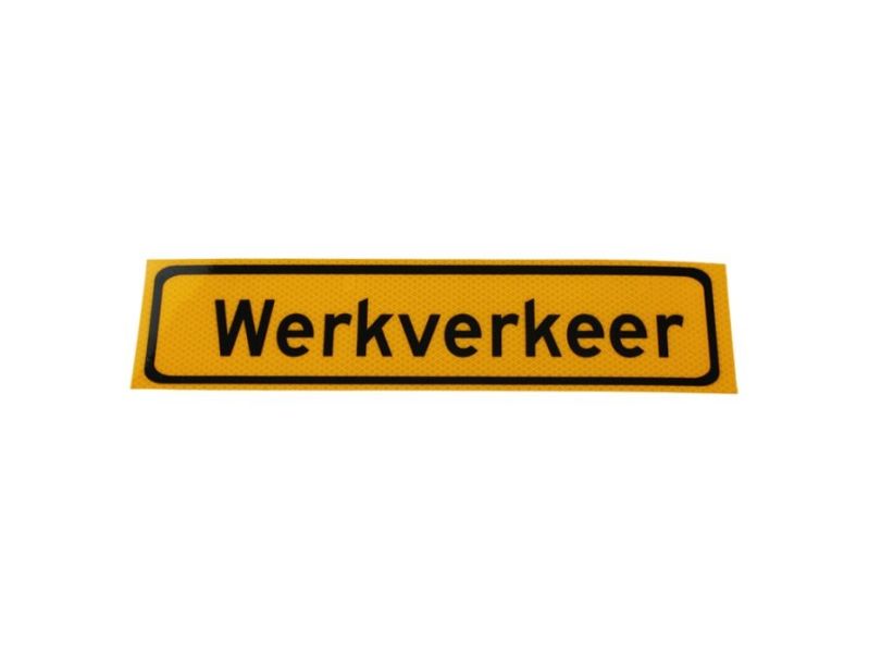 Sticker WERKVERKEER 53x10 cm r3 geel/zwart