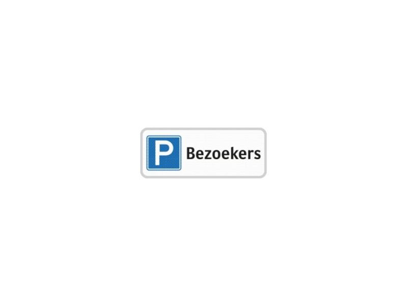 Tekstbord a/r3/dor 50x20 cm Model: Parkeren Bezoekers