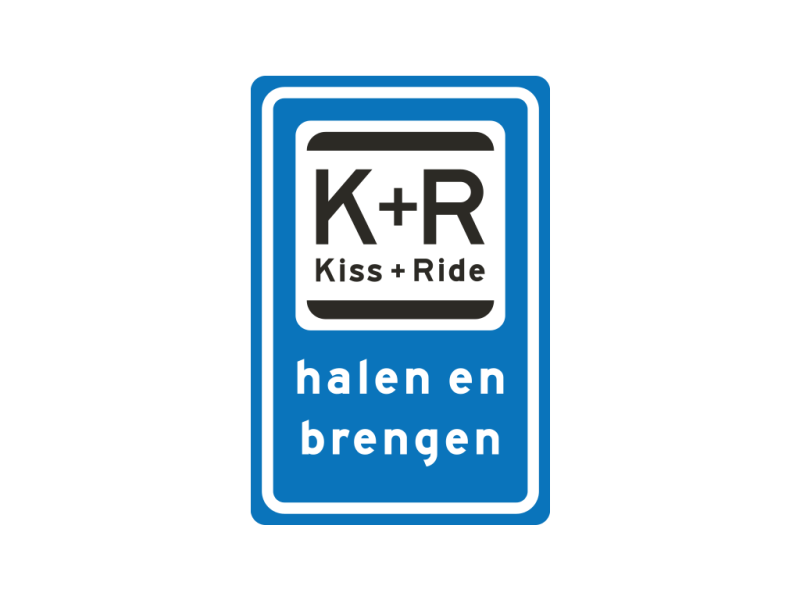 Verkeersbord a/r3/dor 40x60 cm model: L52 (Kiss + Ride)