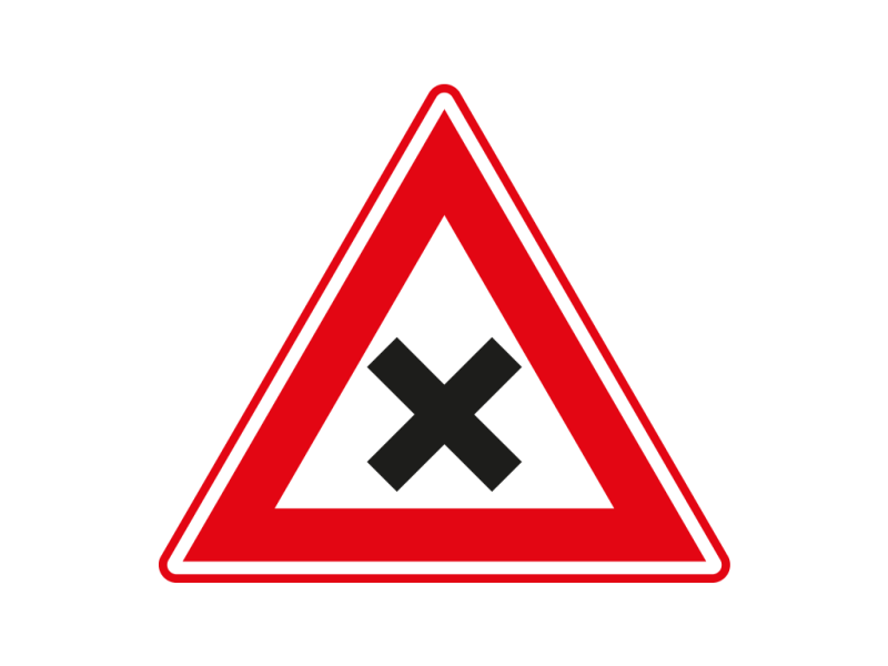 Verkeersbord a/r3/dor ▲-70 cm model: J08