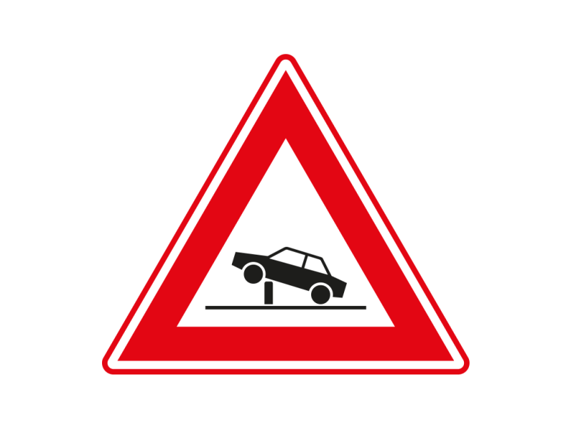 Verkeersbord a/r3/dor ▲-70 cm model: J39