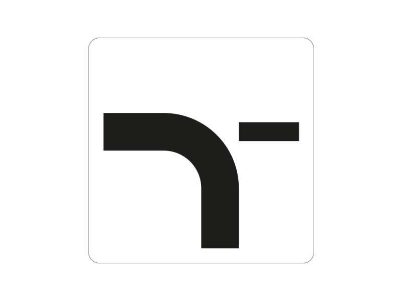 Verkeersbord a/r3/dor 45x45 cm model: OB712