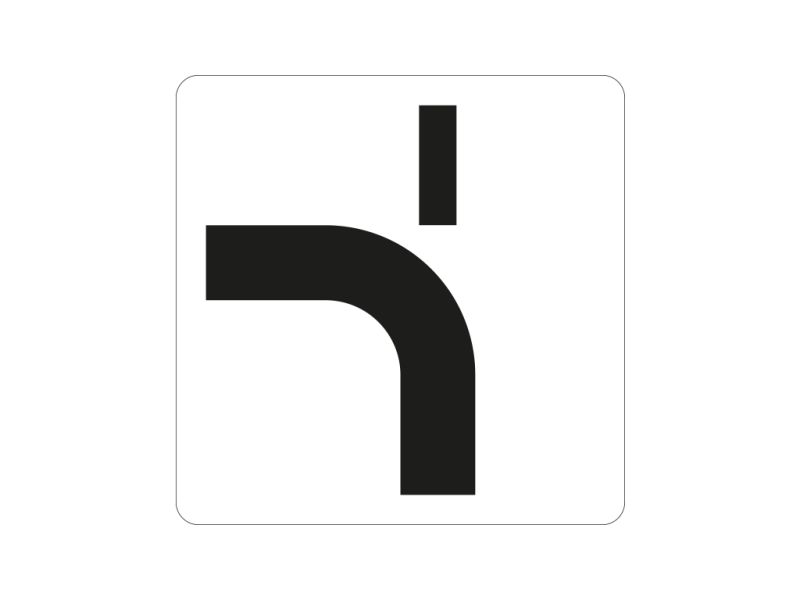 Verkeersbord a/r3/dor 45x45 cm model: OB713