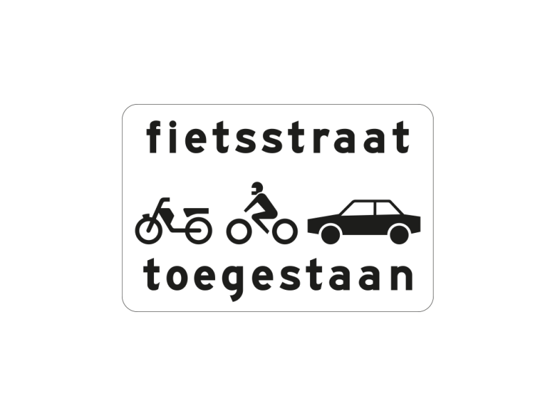 Verkeersbord a/r3/dor 60x40 cm model: OB312