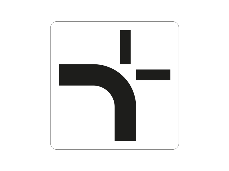 Verkeersbord a/r3/dor 45x45 cm model: OB711