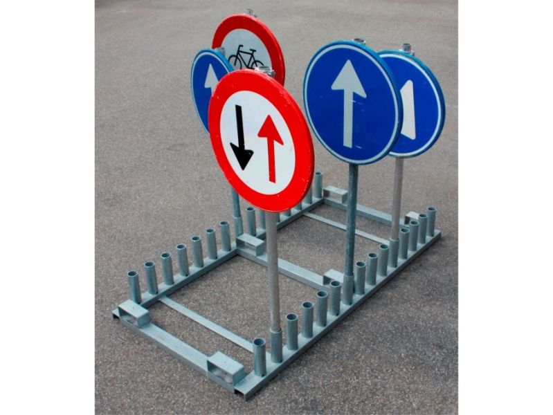 Verkeersbordenrek 2x15 plaatsen gegalvaniseerd