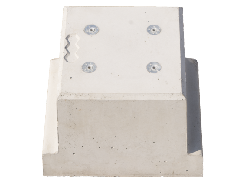 Betonpoer 30x30x30 cm voorzien van hulzen voor klappaal