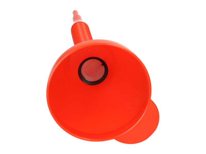 Trechter oranje flexibele slang + zeefje