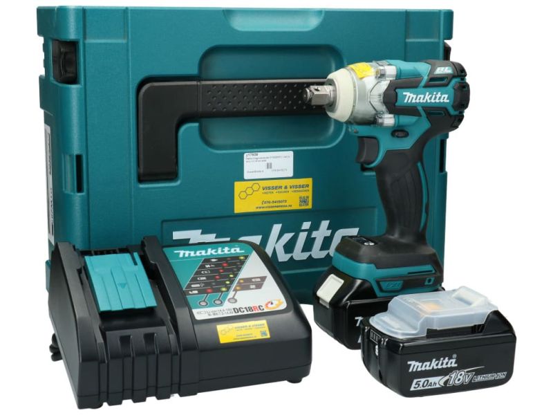 Makita Slagmoersleutel DTW300RTJ  met 2x accu 5,0 Ah en lader