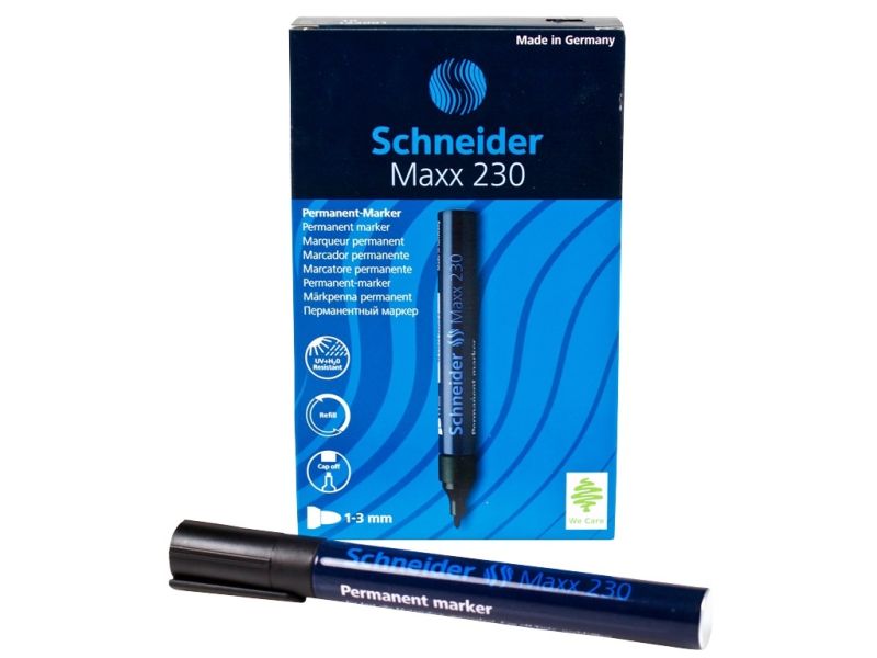 Viltstift, zwart Schneider 230 permanent marker per stuk