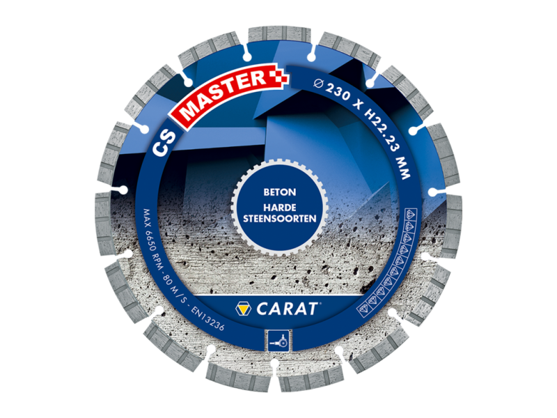 Diamantblad Beton CS Master 10 mm met asgat 22,23 mm